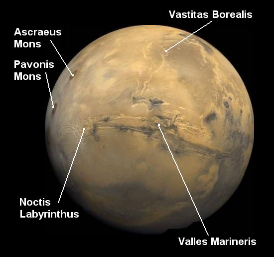 [Foto: Fotomosaico globale di Marte elaborato su immagini della missione Viking 1]