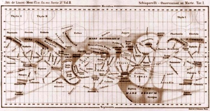 [Foto: Mappa di Schiaparelli del 1883-1884]